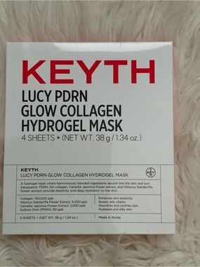 KEYTH LUCY PDRN GLOW COLLAGEN HYDROGEL MASK 4EA X 38G (1.34 OZ.) BNIB